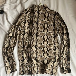 Snakeskin Mock Neck top